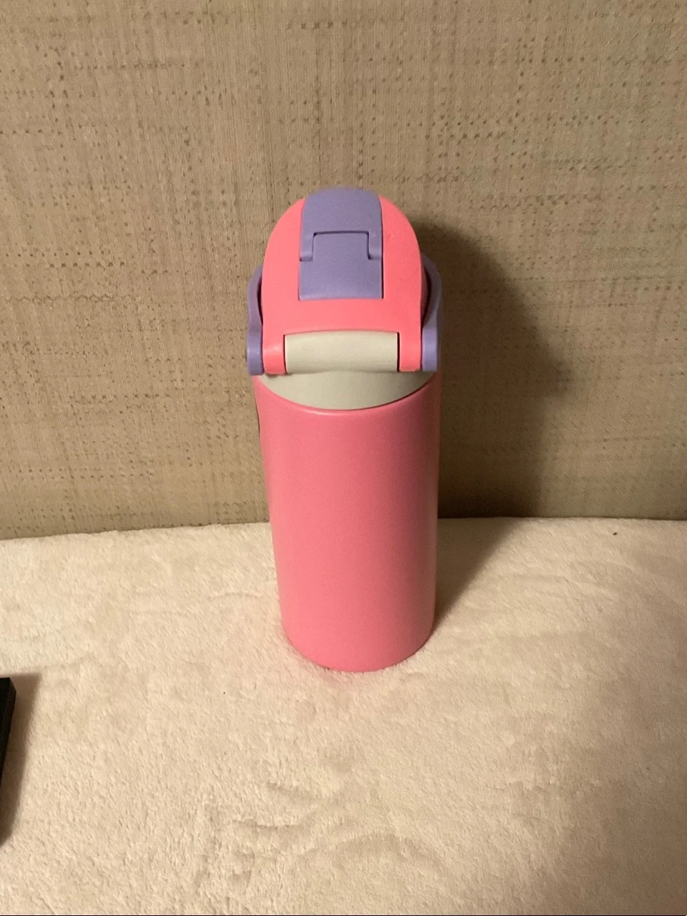 Pink Kids Character Stainless Steel Bottle with Purple Lid